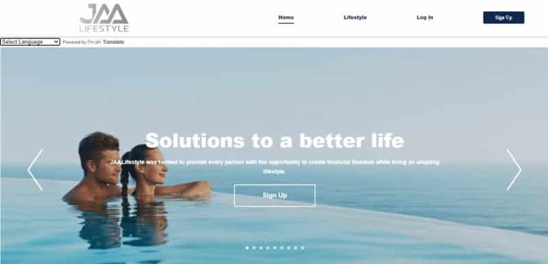 JAA Lifestyle Login Page