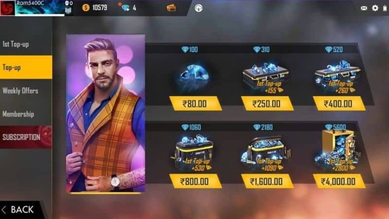 Free Fire Me Diamond Top up