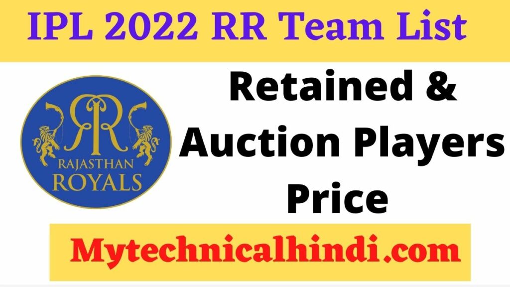 IPL 2022 RR Team List