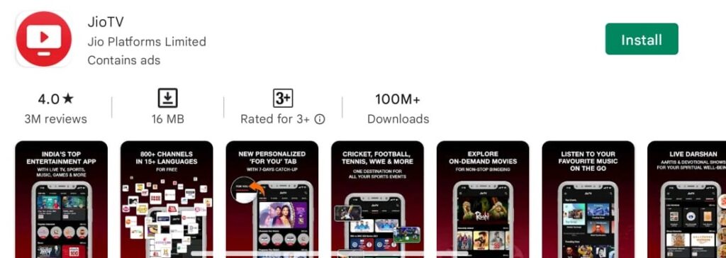 JioTv App